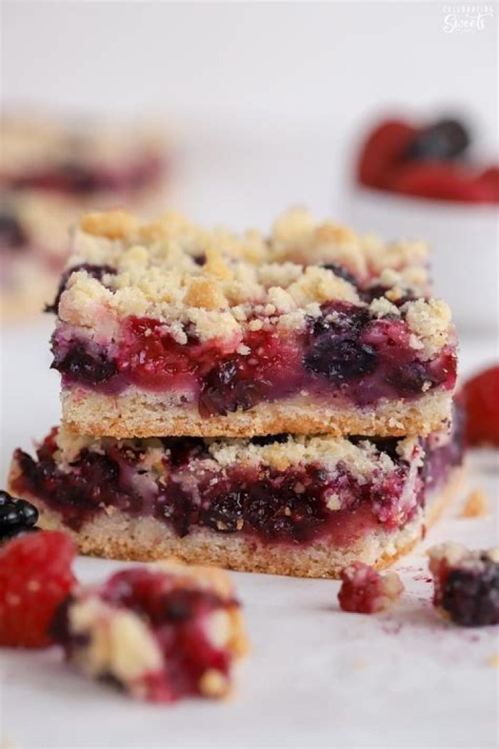 Berry Crumble Bars - Celebrating Sweets